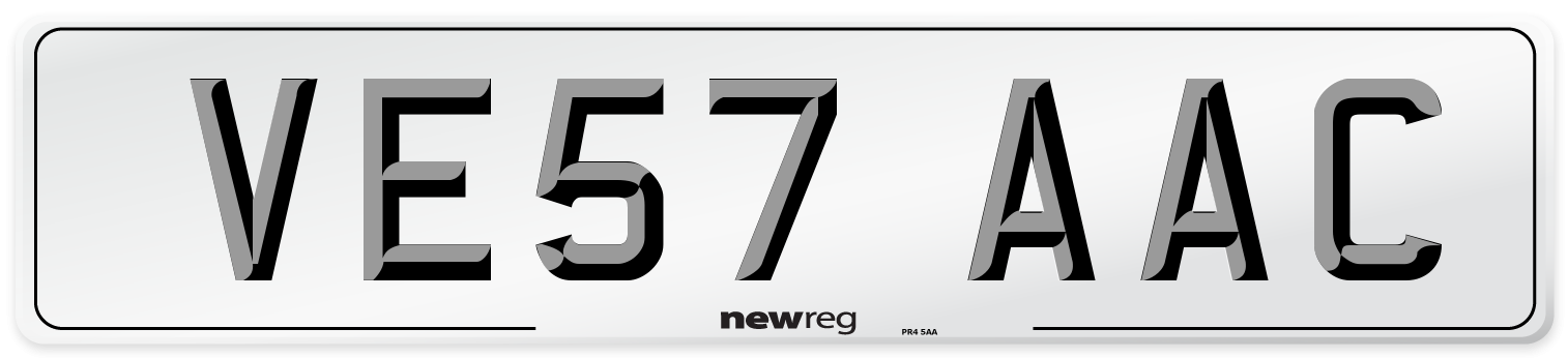 VE57 AAC Number Plate from New Reg